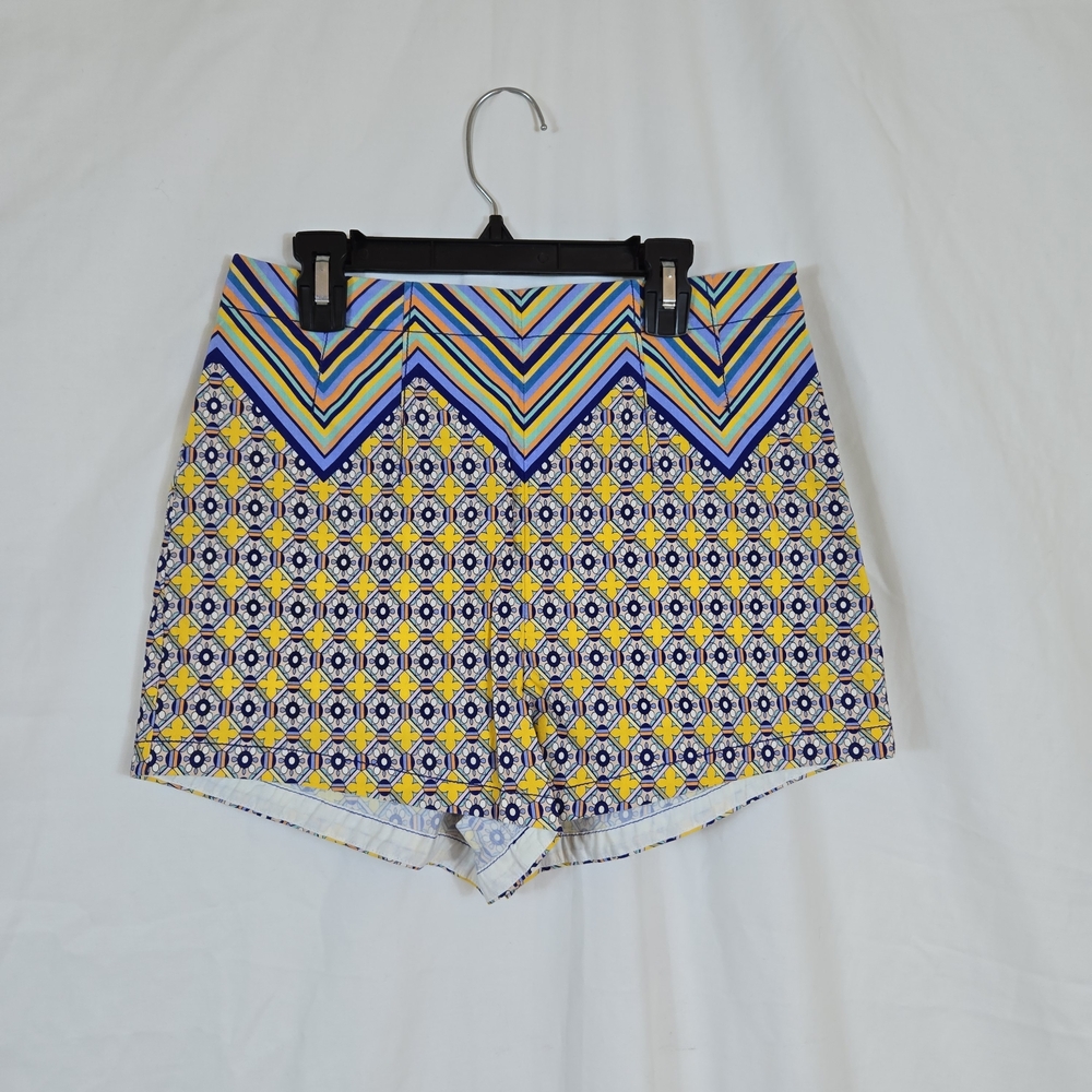 Maeve Anthropologie Women's Yellow High-Rise Geometric Floral‎ Relaxed Shorts 6